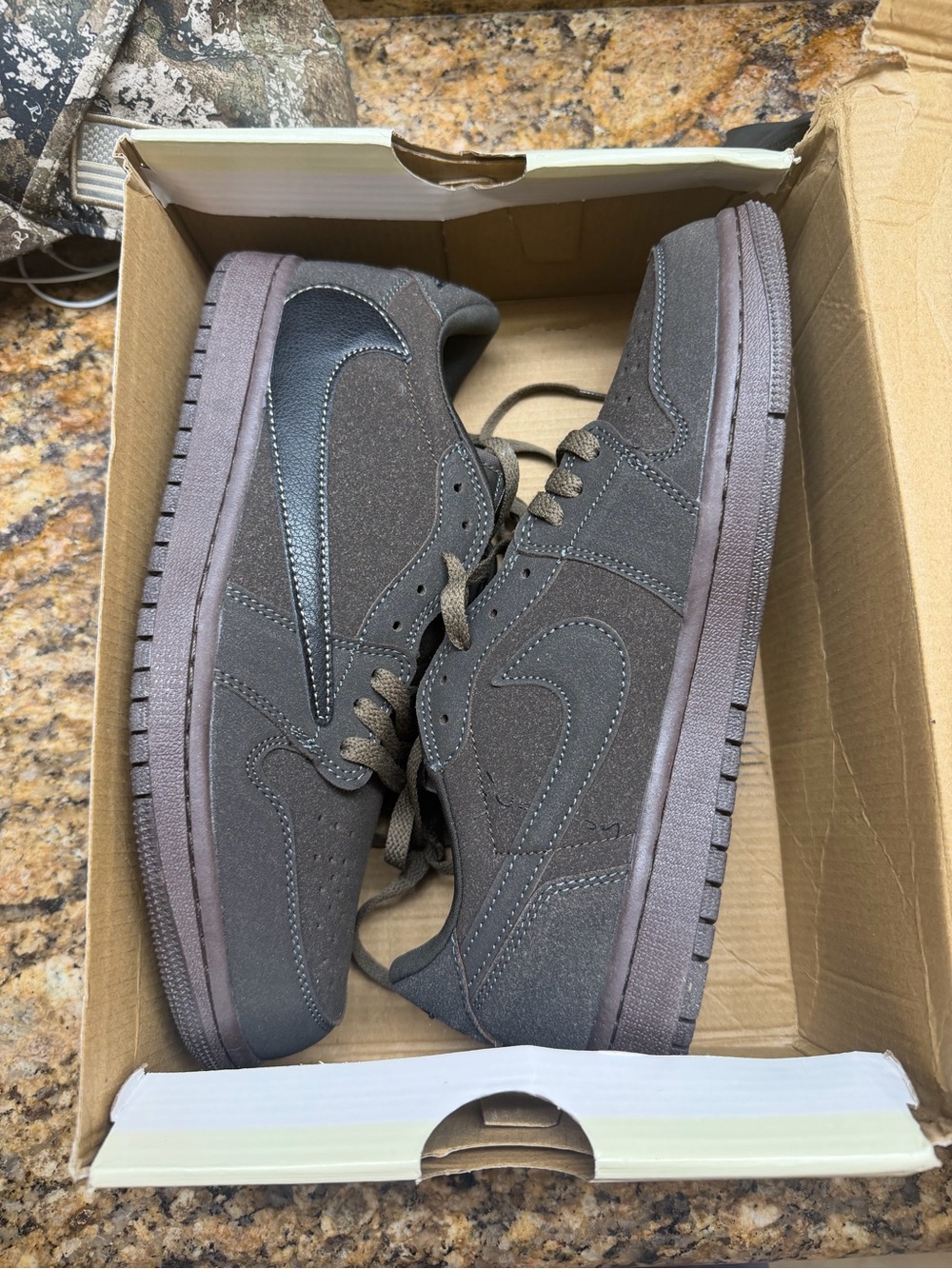 Travis Scott velvet brown sneakers